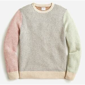 J Crew- Rugged merino wool-blend bird's-eye sweater/ L